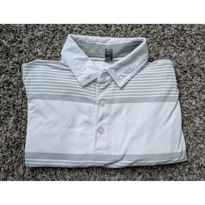 Anderson Ord Men's Small Polo Golf Shirt Gray Striped Stretch Performance